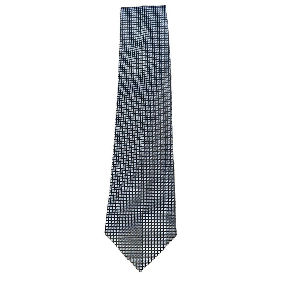 Chaps Tie Men's Classic Hand Made 100% Silk Dark Warm Gray Blue Preppy Classic - Picture 1 of 5